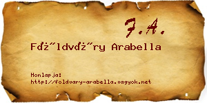 Földváry Arabella névjegykártya